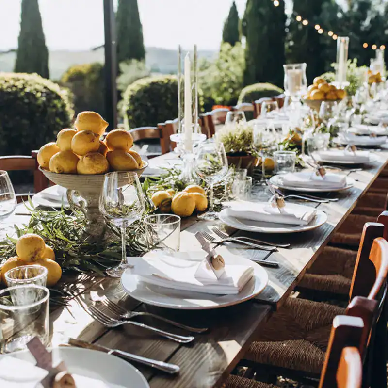 prepared table